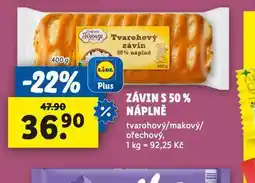 Lidl Závin s 50% náplně nabídka