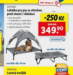 Lidl Lehátko pro psy se střechou proti slunci / skládací nabídka