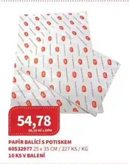 Kubík potraviny Papír balící s potiskem nabídka