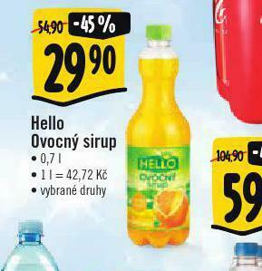 Albert Hello sirup nabídka