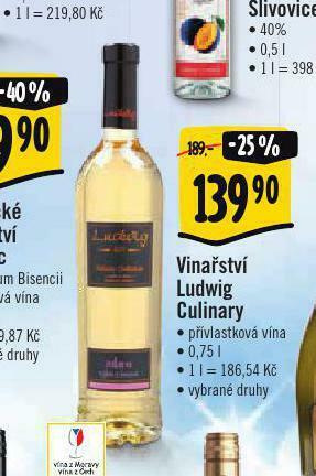 Albert Vinařství ludwig culinary nabídka