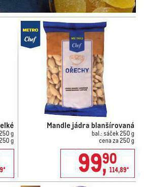 Makro Mandle jádra blanšírovaná nabídka