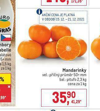 Makro Mandarinky nabídka