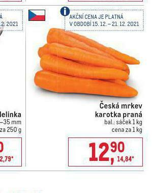 Makro Česká mrkev karotka praná nabídka