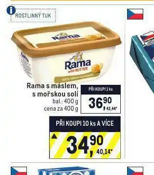 Makro Rama s máslem, s mořskou solí nabídka