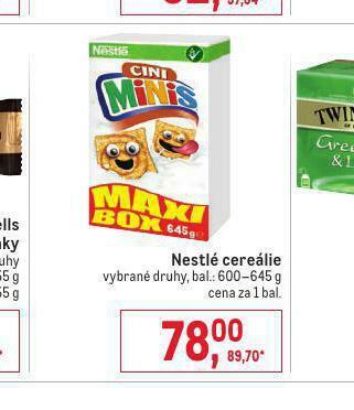 Makro Nestlé cereálie nabídka