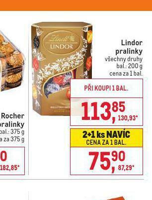 Makro Lindor pralinky nabídka