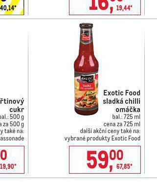 Makro Exotic food sladká chilli omáčka nabídka