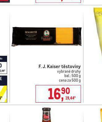 Makro F.j.kaiser těstoviny nabídka