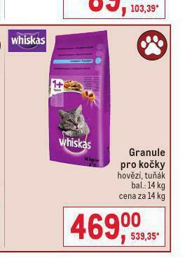 Makro Whiskas granule pro kočky nabídka