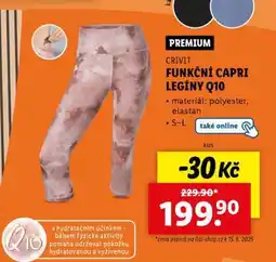 Lidl CRIVIT FUNKČNÍ CAPRI LEGÍNY Q10 nabídka