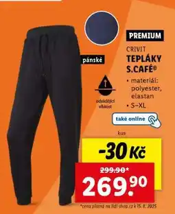 Lidl CRIVIT TEPLÁKY S.CAFÉ nabídka