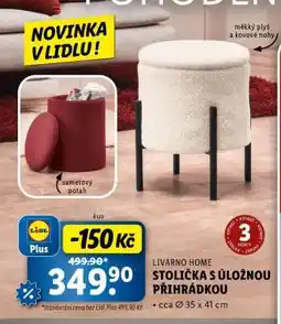 Lidl LIVARNO HOME STOLIČKA S ÚLOŽNOU PŘIHRÁDKOU nabídka