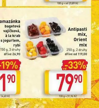 Billa Antipasti mix, orient mix nabídka