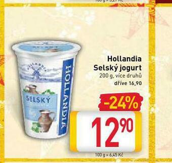 Billa Hollandia selský jogurt nabídka