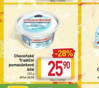 Billa Choceňské tradiční pomazánkové nabídka