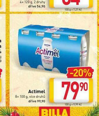 Billa Actimel nabídka