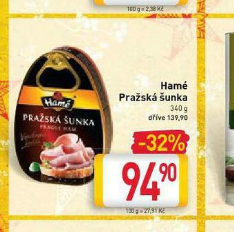 Billa Hamé pražská šunka nabídka