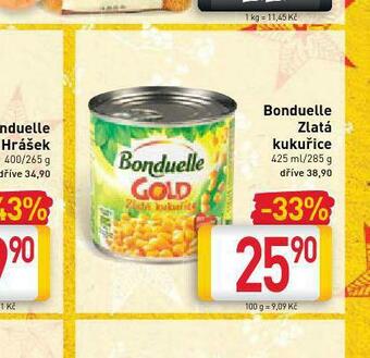 Billa Bonduelle zlatá kukuřice nabídka