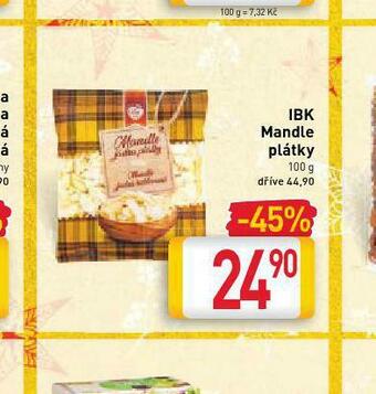 Billa Ibk mandle plátky nabídka
