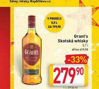 Billa Grant´s skotská whisky nabídka