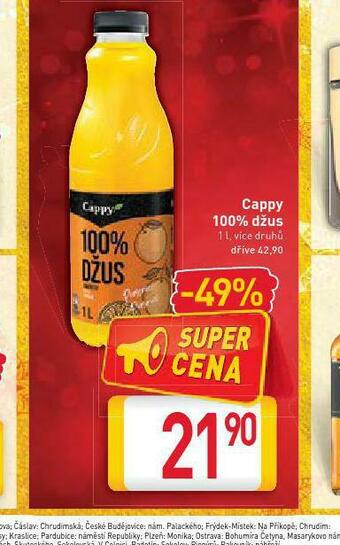 Billa Cappy 100% džus nabídka