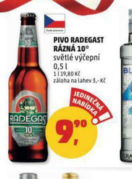 Penny Market Pivo radegast rázná 10 nabídka