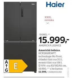 XXXLutz Haier Americká lednice, HCR3818ENPT nabídka