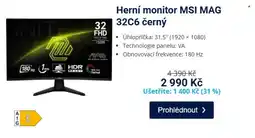 Datart Herní monitor MSI MAG 32C6 černý nabídka