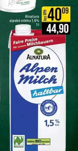 Jip Alnatura alpské mléko 1,5% 1l nabídka