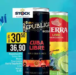 Jip Republica 6% Cuba Libre Mojito Pina Colada Sierra Tequila 6% Lime Mango о 0,25l nabídka