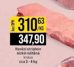 Jip Hovězí striploin nízká roštěná kráva cca 3-4 kg 1kg nabídka