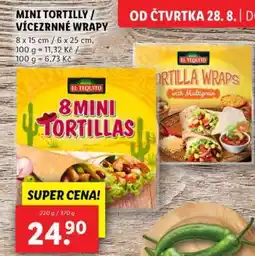 Lidl EL TEQUITO MINI TORTILLY / VÍCEZRNNÉ WRAPY nabídka