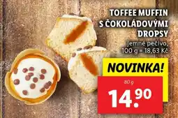 Lidl TOFFEE MUFFIN S ČOKOLÁDOVÝMI DROPSY nabídka