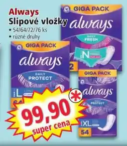 Norma Always Slipové vložky nabídka