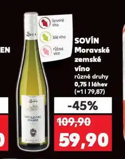 Kaufland Sovín moravské zemské víno nabídka