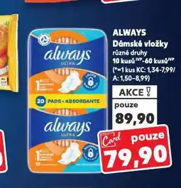 Kaufland Always dámské vložky nabídka