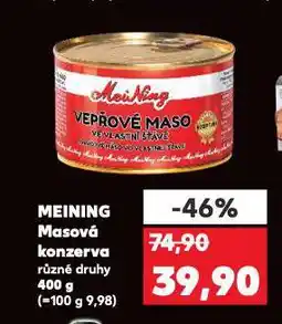 Kaufland Meining masová konzerva nabídka