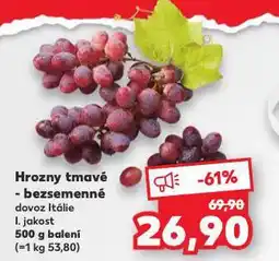 Kaufland Hrozny tmavé bezsemenné nabídka