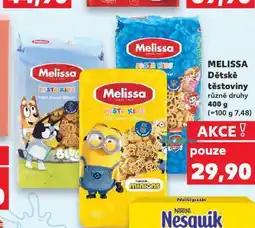 Kaufland Melissa dětské těstoviny nabídka
