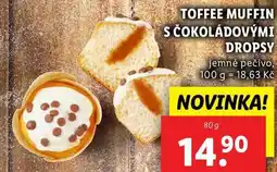 Lidl TOFFEE MUFFIN S ČOKOLÁDOVÝMI DROPSY, 80 g nabídka