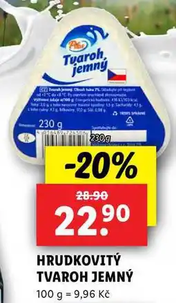 Lidl HRUDKOVITÝ TVAROH JEMNÝ, 230 g nabídka