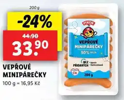 Lidl VEPŘOVÉ MINIPÁREČKY, 200 g nabídka
