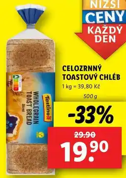 Lidl CELOZRNNÝ TOASTOVÝ CHLÉB, 500 g nabídka