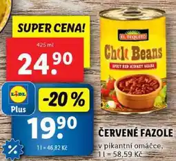 Lidl ČERVENÉ FAZOLE, 425 ml nabídka
