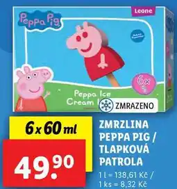 Lidl ZMRZLINA PEPPA PIG/TLAPKOVÁ PATROLA, 6x 60 ml nabídka
