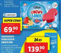 Lidl JAHODOVO-VANILKOVÁ ZMRZLINA, 4x 72 ml nabídka