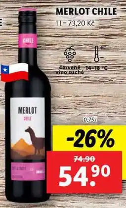 Lidl MERLOT CHILE, 0,75 l nabídka