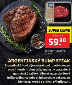 Lidl ARGENTINSKÝ RUMP STEAK, cena za 100 g nabídka