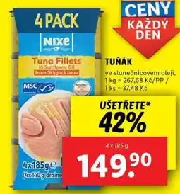Lidl TUŇÁK, 4x 185 g nabídka